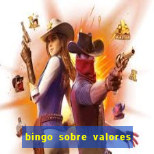 bingo sobre valores para imprimir